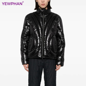 Chaqueta blanca de plumón con logotipo personalizado de Stitch, tela de poliéster reciclado de ganso, chaqueta acolchada impermeable para <span class=keywords><strong>hombre</strong></span> de alta calidad - Product Image 1