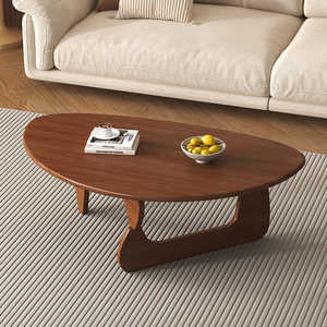 Japanese Style Solid Wood <b>Coffee</b> <b>Table</b> Modern Minimalist Oval Shape For Living Room <b>Small</b> Apartment Use - Product Image 2