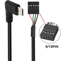 Connecteur de panneau frontal USB 2.0 à 9 ports vers adaptateur Type-C à 90 degrés