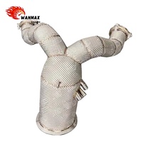 Downpipe Knalpot Performa Tinggi dengan Pelindung Panas untuk Porsche Cayenne Coupe 3.0T SUV EA839 Turbo dengan OPF