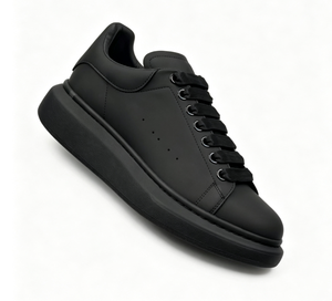 Chaussures de skateboard à plateforme en cuir blanc, baskets basses à lacets, chaussures de marche rembourrées et antidérapantes REMELLIA Q001P - Product Image 2