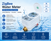 Compteur d'eau ultrasonique Tuya Zigbee avec vanne, application Smart Life, design moderne, écran LCD, DN20 DN25, batterie intégrée, pour la maison