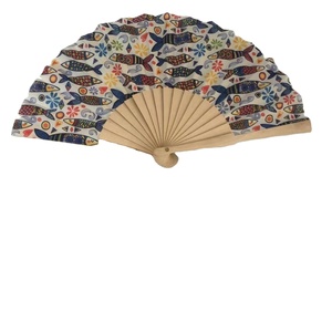 Abanico Plegable de Tela con Impresión Personalizada, Abanico de Mano de Bambú y Madera, Regalo Promocional - Product Image 1