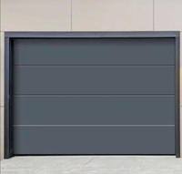 Puerta de Garaje Seccional Sólida de Aluminio Gris Oscuro Mate, Antirrobo, para Entrada Exterior de Almacén, Aislada, Automática, Moderna, para Villa