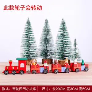 Tren pequeño de madera de Navidad al por mayor, tren clásico en forma de estrella, regalo para escaparate de jardín de infantes, regalos de Navidad
