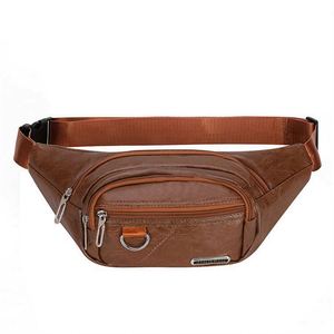 Free Sample One Color Small <b>Retro</b> logo Designer Cell <b>Phone</b> Men Patent Pu Leather Hip Fanny Pack for Teens - Product Image 4