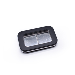 Palette d'ombres à paupières en plastique noir, logo personnalisé, qualité supérieure, cosmétique, privée, maquillage, avec miroir, pièces - Product Image 6