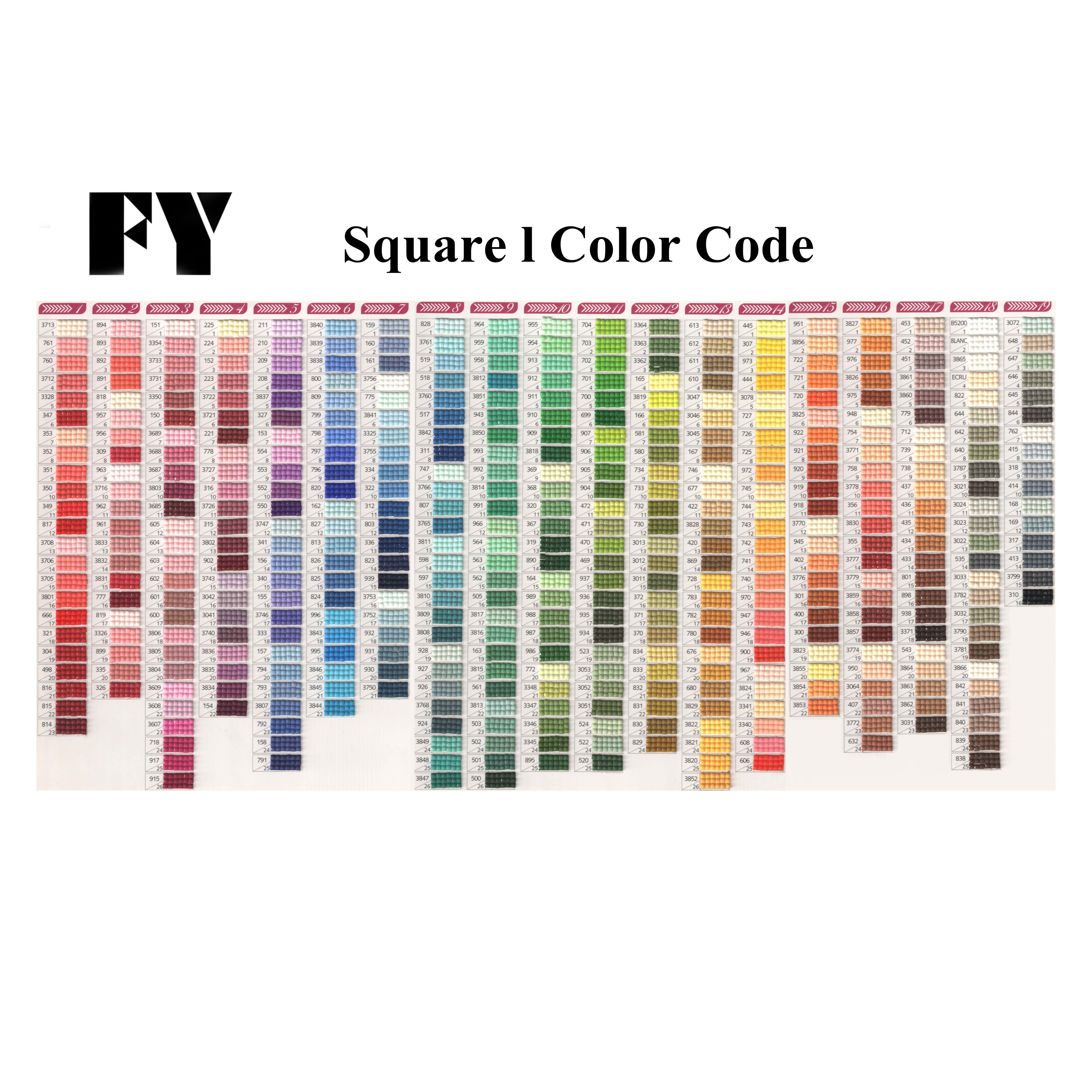 R-002 Spot DMC 447 Colors Square Resin Drill 2.5mm Beads