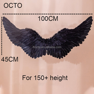 100*45CM bianco nero rosso rosa adulti grandi piume angelo <span class=keywords><strong>ali</strong></span> costumi per più di 150cm di altezza - Product Image 2