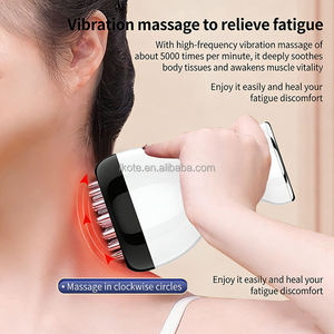 แปรงนวดกระตุ้นกระแสไฟฟ้าไมโครไร้สายสำหรับใช้ที่บ้าน พร้อมแสงสีแดง ช่วยให้ความร้อน ขูดผิว นวดสลายไขมัน กระชับสัดส่วน อุปกรณ์เสริมความงาม - Product Image 4