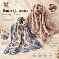 Écharpe châle florale pour femme en mélange de soie, imprimé cachemire, franges, douce, légère, élégante, intemporelle, style premium