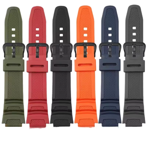 Bracelet de montre en silicone pour <span class=keywords><strong>Casio</strong></span> W-218H/<span class=keywords><strong>F</strong></span>-108 AE1200/1000/1300 Bracelet de montre de luxe respirant 18mm avec boucle - Product Image 1