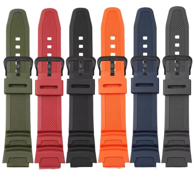 Silicone Watch Band for Casio W-218H/F-108 AE1200/1000/1300 Luxury 18mm Breathable Watch Strap with Buckle