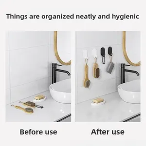 Crochet adhésif puissant sans perçage pour porte de cuisine ou de salle de bain, sans traces sur le mur arrière, crochet en acier inoxydable - Product Image 6