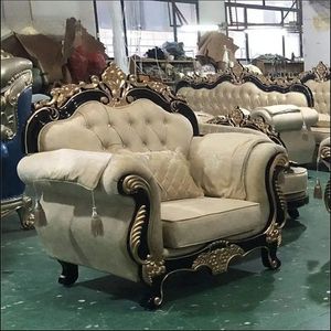 प्राचीन सोफे निर्माता यूरोपीय शैली क्लासिक कपड़े डुबाई थोक काउच रहने वाले कमरे सोफे 1 + 2 + 3 सीट विला सोफा - Product Image 4