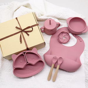Melikey BPA Free Kids Silicone Dinware Placa de succión Baby Bowl Niños Silicon Feeding Set Baby - Product Image 4