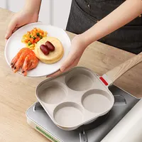 4 Hole Omelet Pan Non Stick Multi Egg Pan 4-Cup Round-Shaped