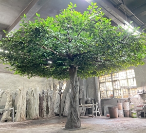 Arbre artificiel en ficus vert en plastique de grande taille LUYI de 10 pieds de haut, arbre de banian pour la décoration de jardin, de mariage et d'intérieur/extérieur - Product Image 5