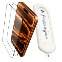 Protection d'écran en verre trempé HD sans poussière pour iPhone 11-18, kit d'installation à alignement automatique 9H, colle intégrale, oléophobe