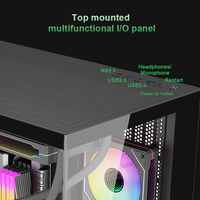 Boîtier PC ATX M ATX avec verre trempé, prend en charge les GPU de 430 mm, les refroidisseurs de 165 mm, le refroidissement par eau de 360 mm, 7 emplacements