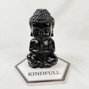 Vente en gros de sculptures en obsidienne noire naturelle de qualité supérieure, en cristal de qualité supérieure, fabriquées à la main, pour la méditation - Product Image 4