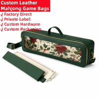 Sac bandoulière de luxe en cuir PU pour Mahjong américain, étui de transport portable pour tuiles de Mahjong avec fenêtre transparente