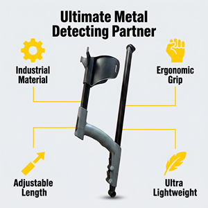 Accessoires pour détecteurs de métaux : Bras télescopique en alliage d'aluminium et nylon, indice de protection IP68, universel pour détecteurs de métaux et d'or - Product Image 4