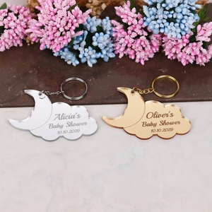 Marque-places personnalisés en acrylique motif lune et nuage pour baby shower, <span class=keywords><strong>mariage</strong></span>, cadeaux, noms personnalisés pour Noël, anniversaire, baptême, Aïd - Product Image 4