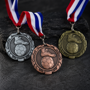 Custom Sports Medals Zinc Alloy Award Medals Wholesale Blank Medal With <b>Ribbon</b> for Marathon Soccer Taekwondo Event Supplier - Product Image 3