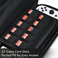 Étui rigide EVA pour Switch OLED avec sangle de poignet, housse de protection portable et fine, rangement de voyage pour accessoires NS