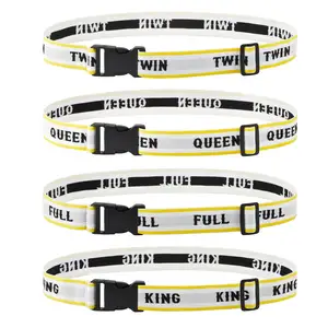 Elastic Bed Sheet Straps King Queen Twin Full Sheet Labels Bands for Organizing Bed Sheet Storage Labels for Bedsheet Sets