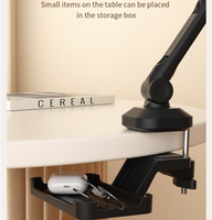 Soporte de Escritorio Metálico para Tablet y Teléfono Móvil, Ajustable, con Caja de Almacenamiento, OEM ODM, Mejor Venta