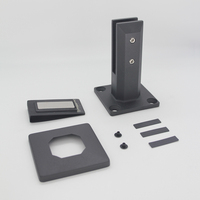 Support de fixation moderne en acier inoxydable à base carrée pour clôture de piscine en verre, balustrade en verre sans cadre, résistant à l'eau et à la rouille, pour escalier et hôpital