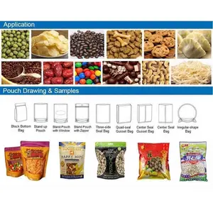 Full Automatic Coffee Beans Zipper Stand Up Pouch Bag Filling Packaging Packing Machine