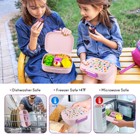 Lonchera Infantil de PP de Grado Alimenticio de 1100 ml con Tapa y Asa, Contenedor Bento Portátil para Comida Escolar para Estudiantes