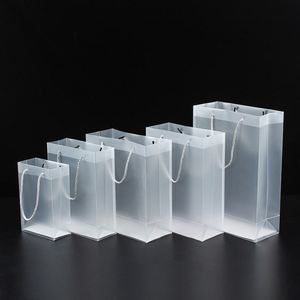 Frosted Waterproof Tote <b>Bag</b> Package Transparent Gift <b>Bag</b> Custom LOGO Clear PP <b>Shopping</b> <b>Bag</b> with Handle Custom logo - Product Image 5