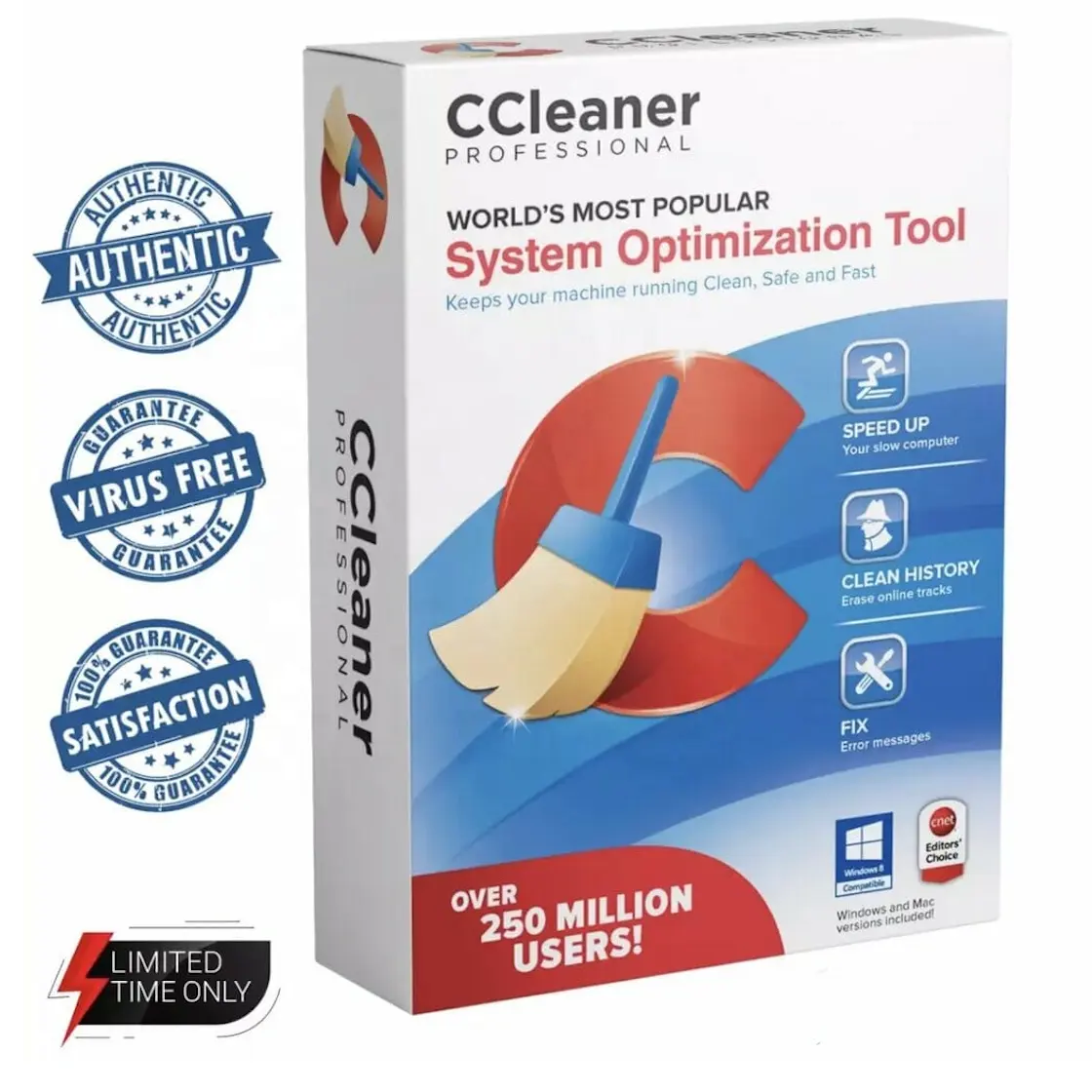 Онлайн CCleaner Pro Key 24/7, 1 шт., 1 год, официальный оригинальный лицензионный ключ, оптимизация программного обеспечения для очистки компьютера