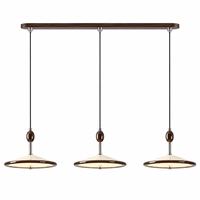 Lampe suspendue LED avec corps en aluminium et fer, lumière à trois couleurs changeantes, design disque plat pour salle à manger, hôtel