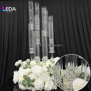 Candelabro Cuadrado de Cristal Transparente de Alta Calidad LEDA, Centro de Mesa para Bodas, Decoración del Hogar, Eventos y Fiestas - Product Image 3