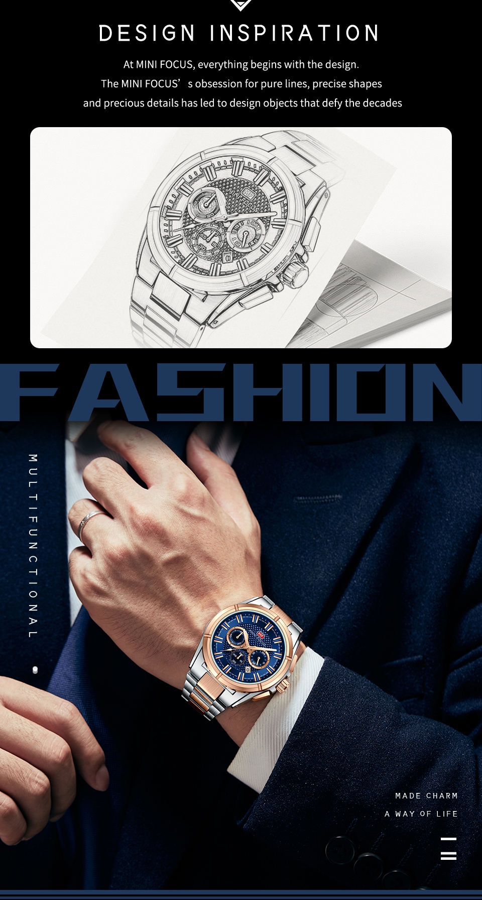 MINI FOCUS MF0495G - Stylish & Functional Quartz Watch