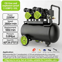Compresseur d'air intelligent silencieux sans huile à régulation de pression pour pistolet à clous 220V, petite pompe à air domestique pour peinture et décoration