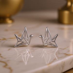 Orecchini a Perno E1904 in Oro Bianco, Gioielli Unisex alla Moda in Lega - Product Image 2