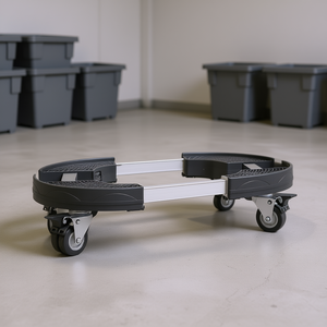 Carrello Regolabile in Plastica per Contenitori 15-22.8 Pollici, Carrello per Bidoni Rotondi, Capacità 400 Libbre - Product Image 2