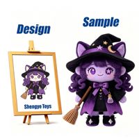 Shengye Chine, usine professionnelle, fabrication sur mesure, adorable figurine de sorcière magique en peluche, jouet en peluche pour enfant, cadeau d'Halloween