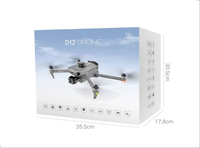 Drone pliable D12 avec caméra GPS, nacelle stabilisée 3 axes, vidéo 4K, contrôleur à écran tactile et retour intelligent pour la photographie de voyage