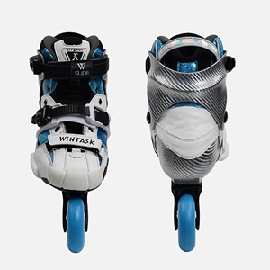 Patins à roulettes à coque rigide en fibre de carbone bleue pour adultes, nouveau design, patins à roulettes à 4 roues, patins à roulettes entièrement en carbone - Product Image 2