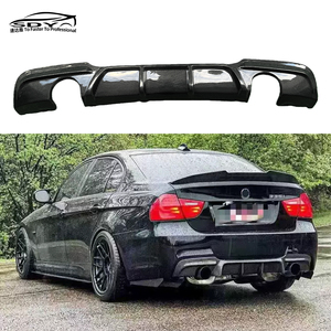 E90 M Thể Thao Sợi Carbon Khuếch Tán Phía Sau <span class=keywords><strong>Bumper</strong></span> Lip Kép Ống Xả Lỗ Cho BMW 3 Series E90 LCI - Product Image 2