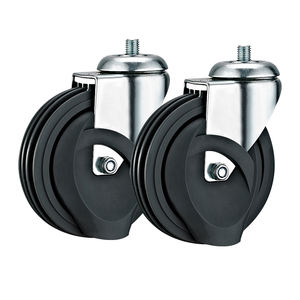 Chariot de supermarché de 5 pouces PU roues roues à quatre disques PU ascenseur roulettes roues pour caddies - Product Image 1