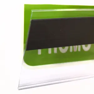 Meethope 52mm एच प्लास्टिक पीवीसी शेल्फ फ्लैट स्वयं चिपकने वाला डेटा पट्टी प्लास्टिक नाम खाद्य चुंबकीय कीमत टैग धारकों