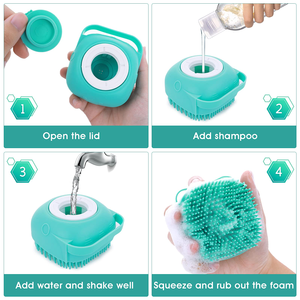 Muestra Gratis, Cepillo de Baño 2 en 1 para Perros y Gatos, Cepillo de Masaje de Silicona Suave, Accesorios de Aseo para Mascotas, para Ducha de Perros - Product Image 2